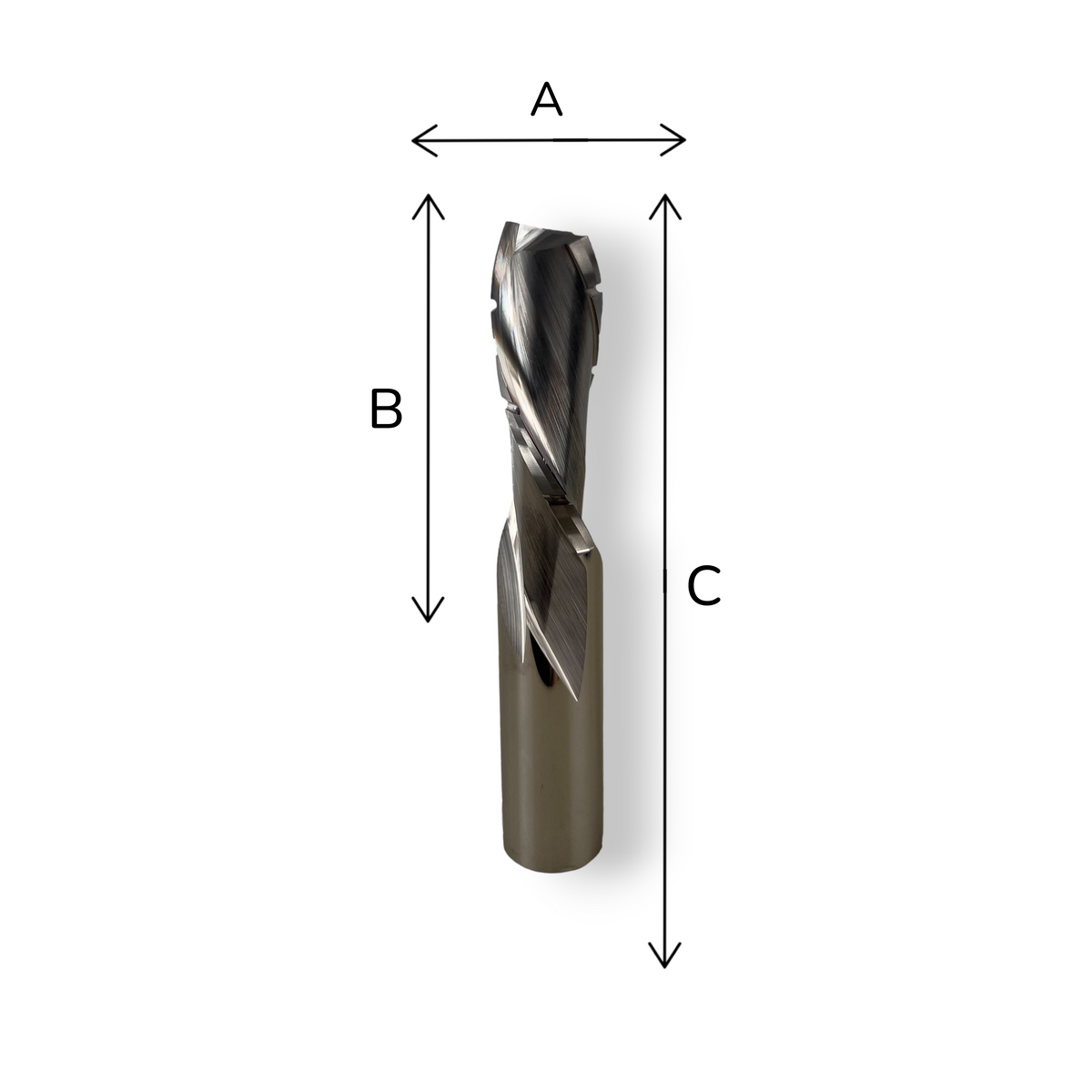 SOLID TUNGSTEN CARBIDE SERRATED EDGE DOWN CUTTER 2 FLUTE