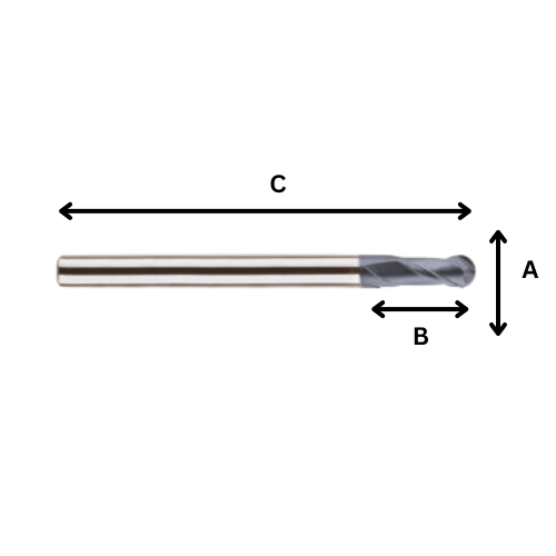 SOLID TUNGSTEN CARBIDE BULL NOSE END MILL 2 FLUTE