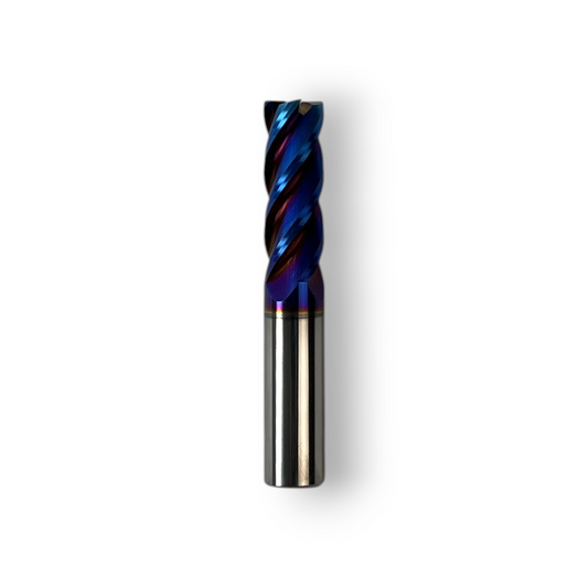 SOLID TUNGSTEN CARBIDE FLAT CUTTER HRC65 STEEL 4 FLUTE