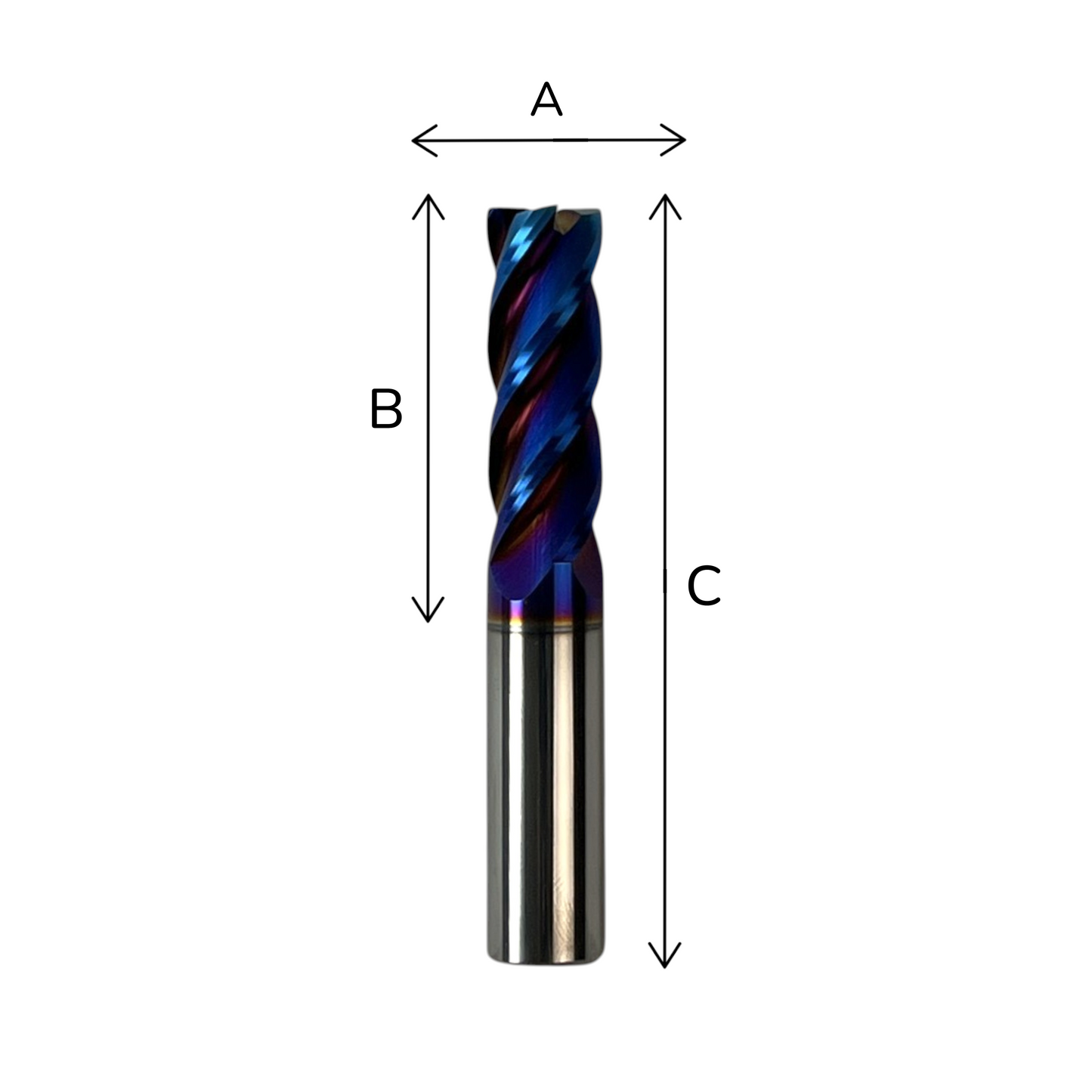 SOLID TUNGSTEN CARBIDE FLAT CUTTER HRC65 STEEL 4 FLUTE