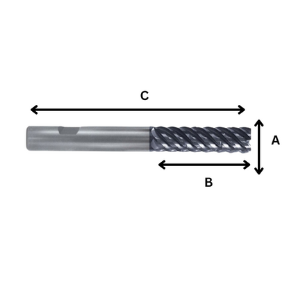 SOLID TUNGSTEN CARBIDE FLAT END MILL 4 FLUTE