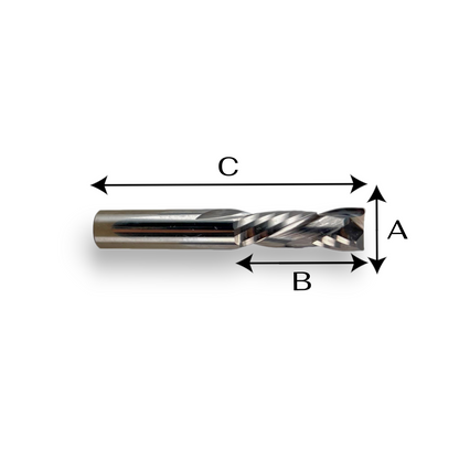 SOLID TUNGSTEN CARBIDE COMPRESSION CUTTER UP / DOWN 2 FLUTE